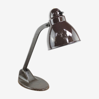 Lampe allemande 1930 émail brun marron bauhaus