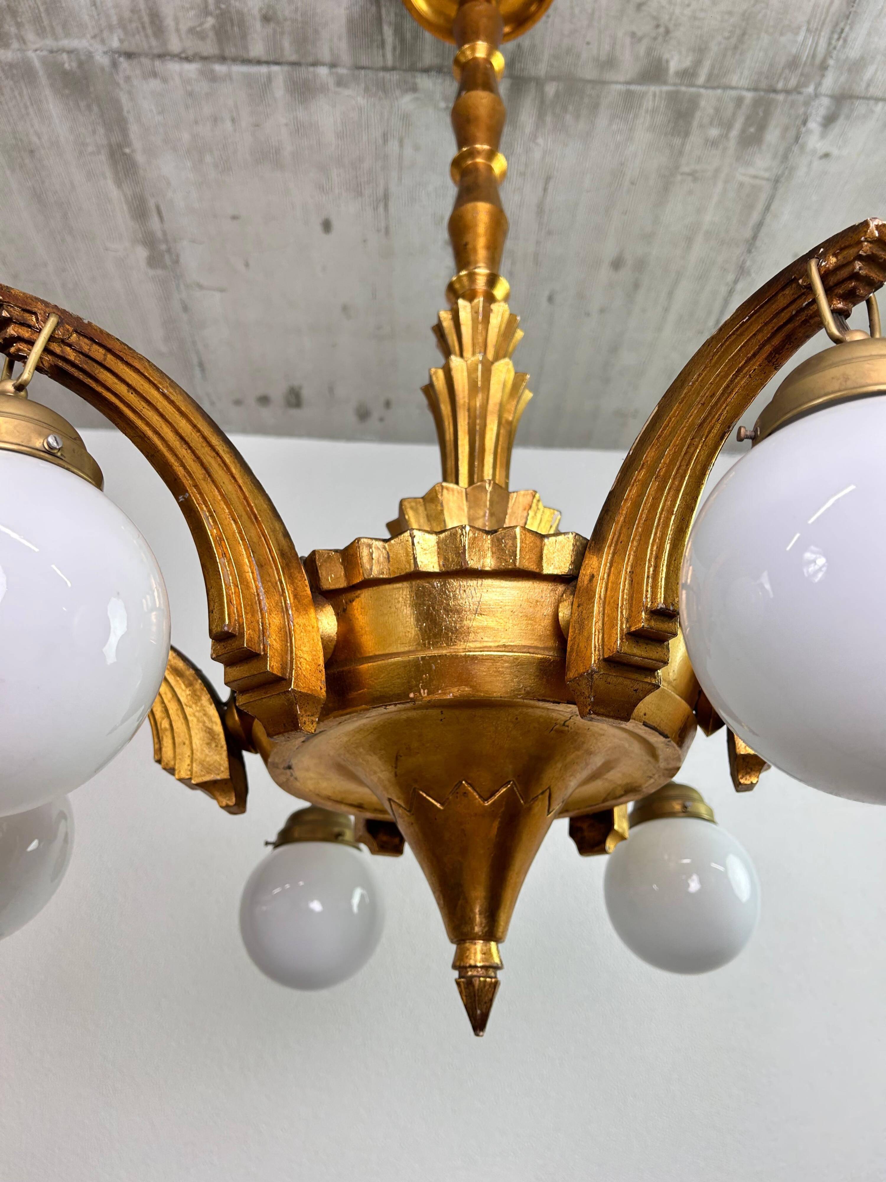 Grands lustres art déco dans le style de Dagobert Peche