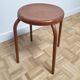 Tabouret métallique peint couleur rouille