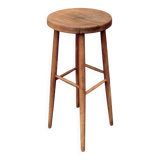Old solid wood stool - height: 71 cm