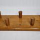 Coat rack with five hooks in natural wood, 60s, 50 cm