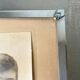 Art deco silver colored  metal frame  20.5  cm x 15.5 cm convex glass