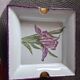 Sublime Pocket Bowl in Limoges Porcelain, Hand-Painted Iris & Gold Leaf