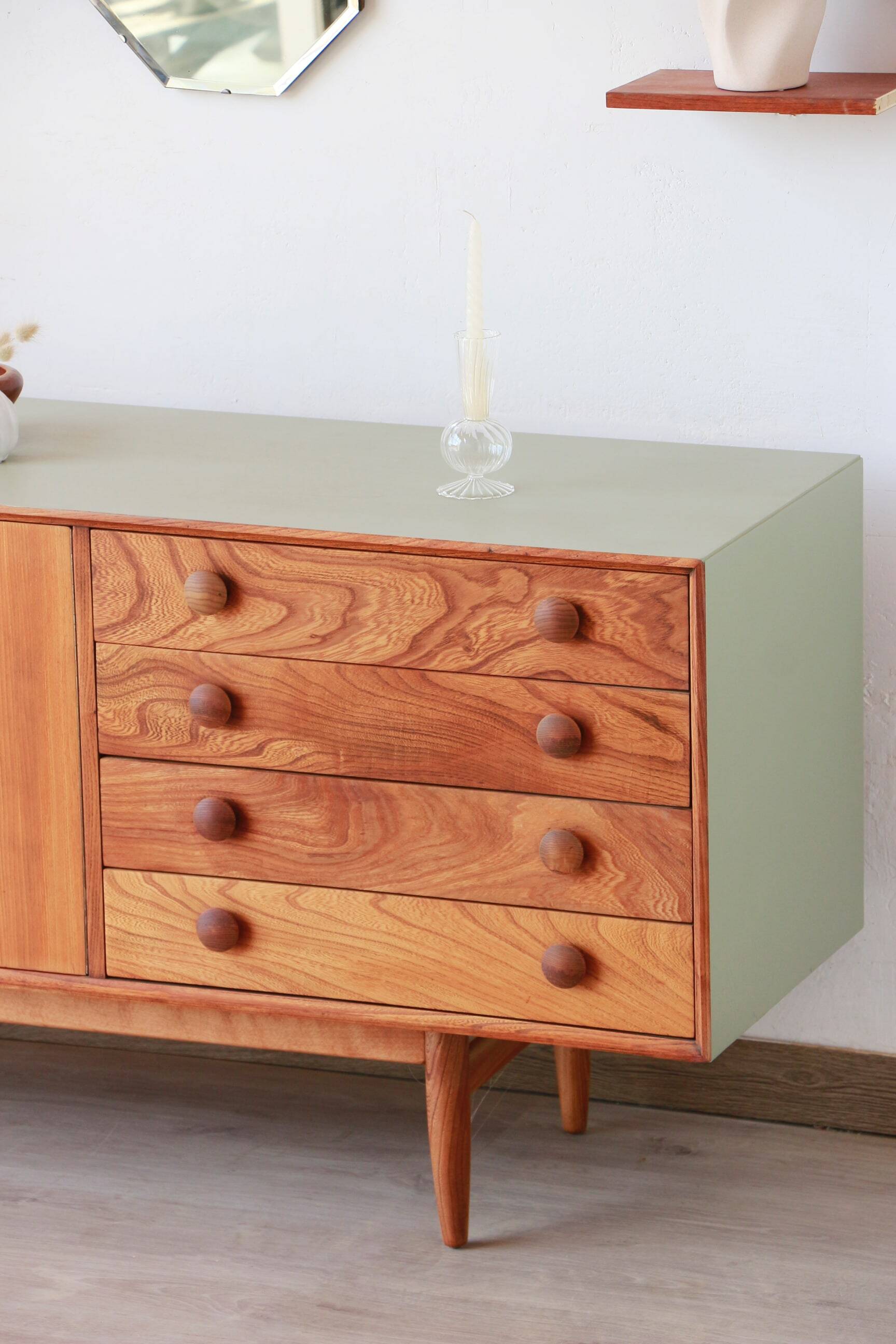 English Sideboard - Solid Elm - 1960