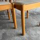 Set of 4 Scandinavian dining chairs in light wood.