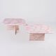 Pair of nesting coffee tables in pink marble, France, 1970s
