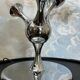 Unique table lamp with a chrome frame and opaque glass globes, 1970s, Space Age, Atomic Age, Sputnik