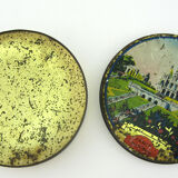 Old box of candies in lithographed sheet metal - Basilica Sacred Heart Paris - vintage 30s