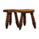 Duo of wooden mountain stools