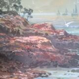 Impressionist seascape, oil on canvas signed and framed