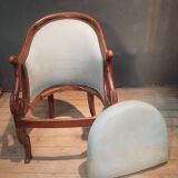 Pair of swan neck gondola armchairs