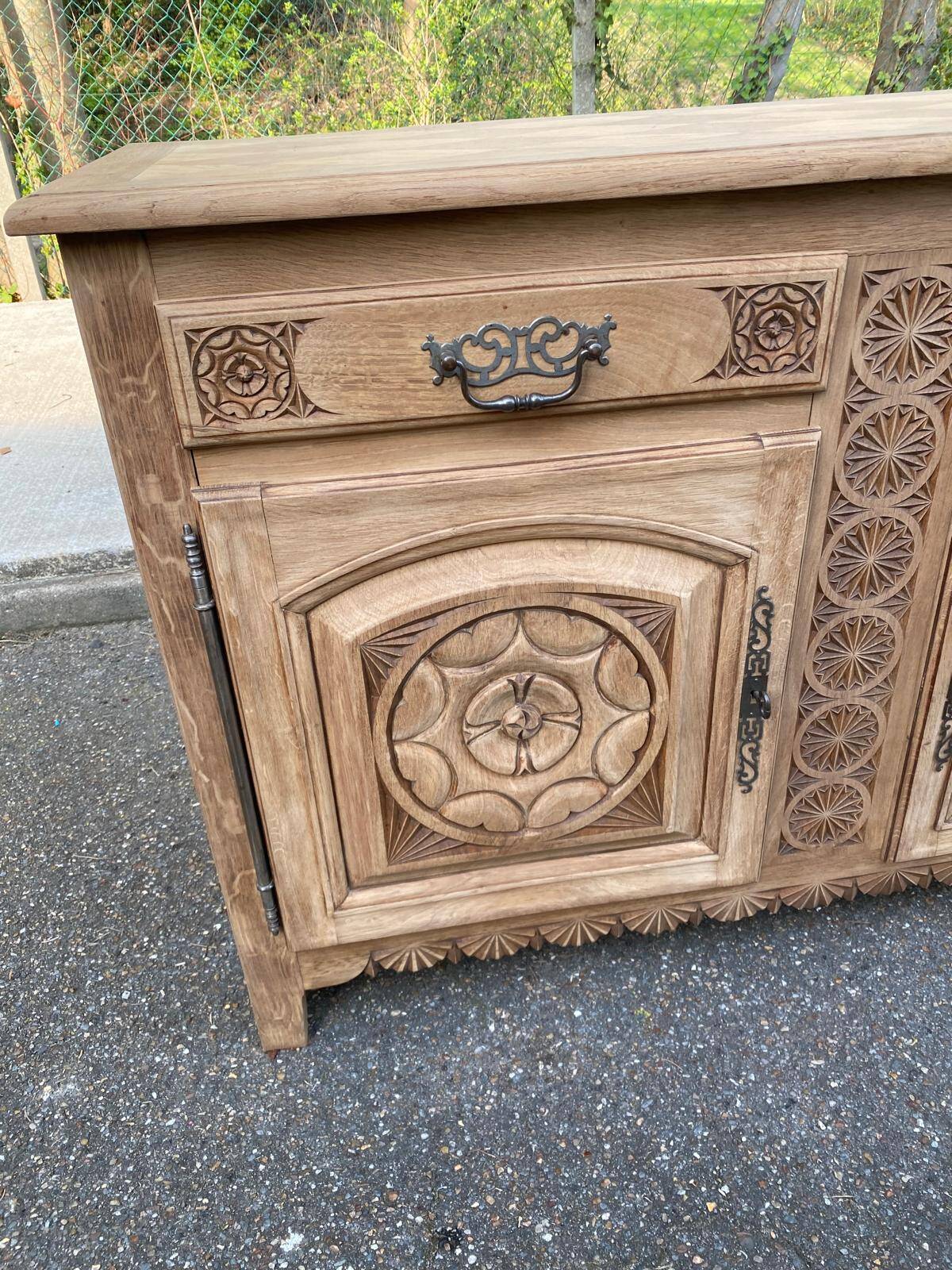 Breton buffet enfilade Art Deco 215cm 19th century