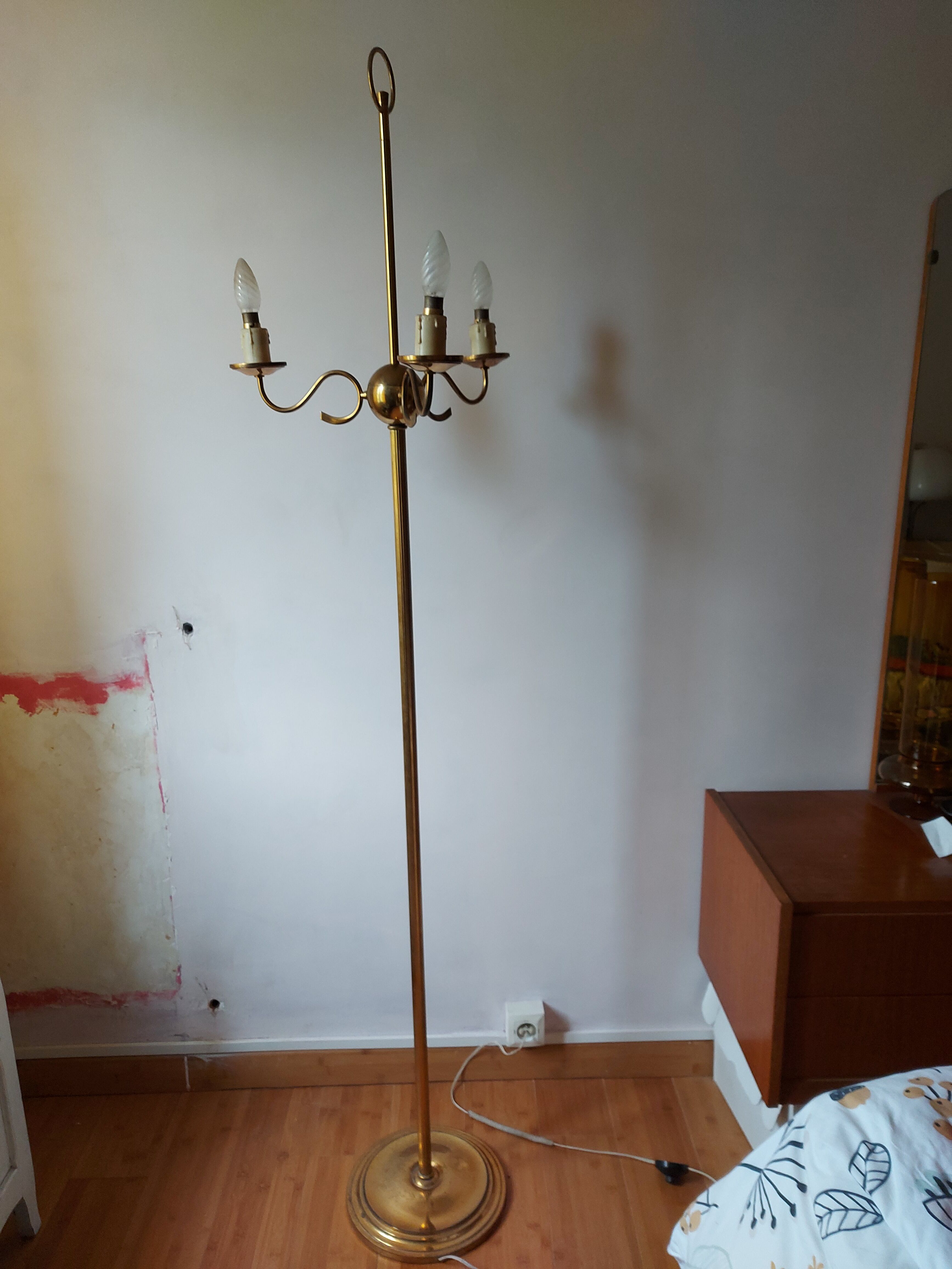 Vintage lamp lamp 3 brass lights