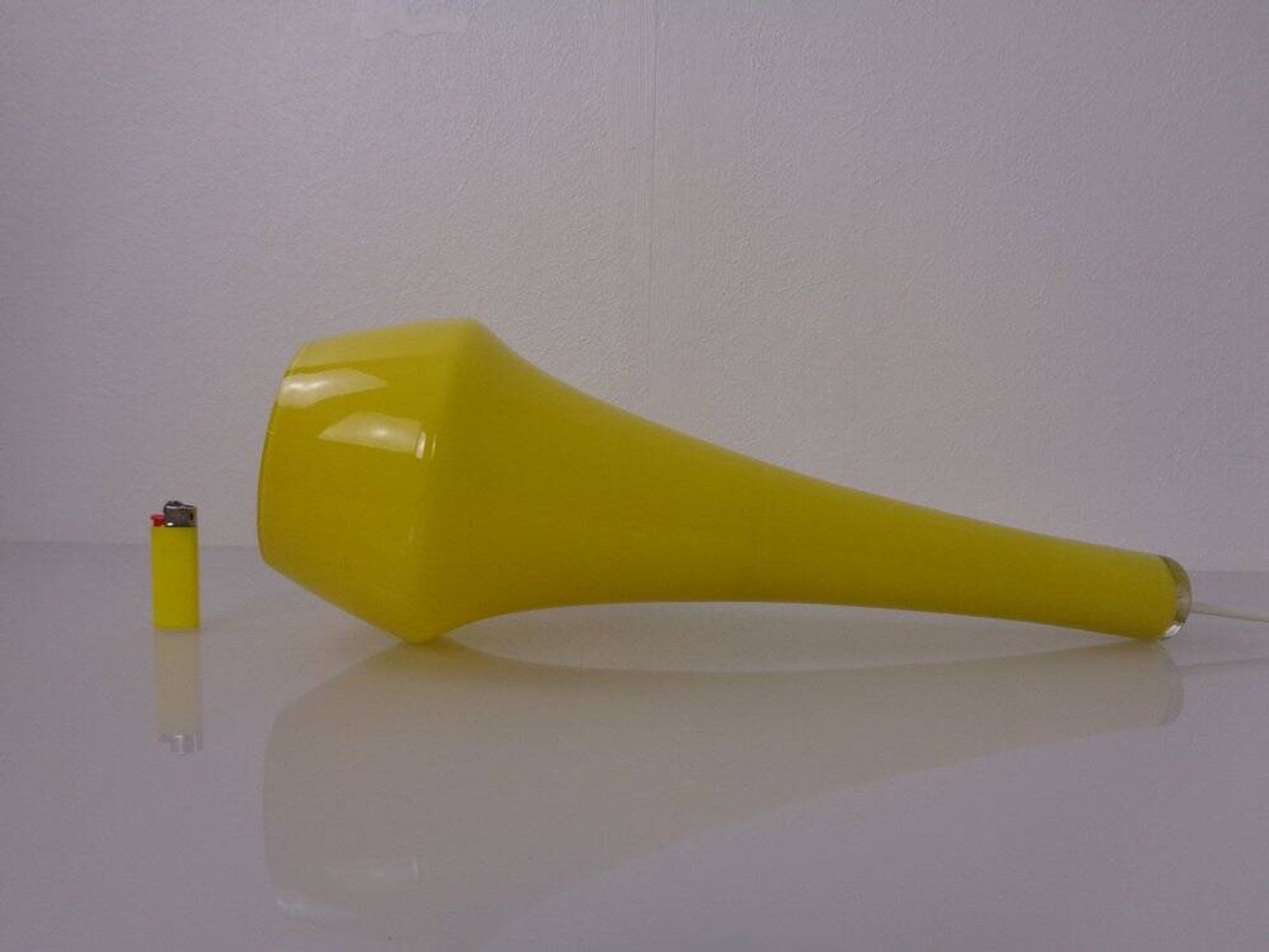 Yellow Teardrop Glass Ceiling Lamp from Holmegaard, Denmark, 1960s