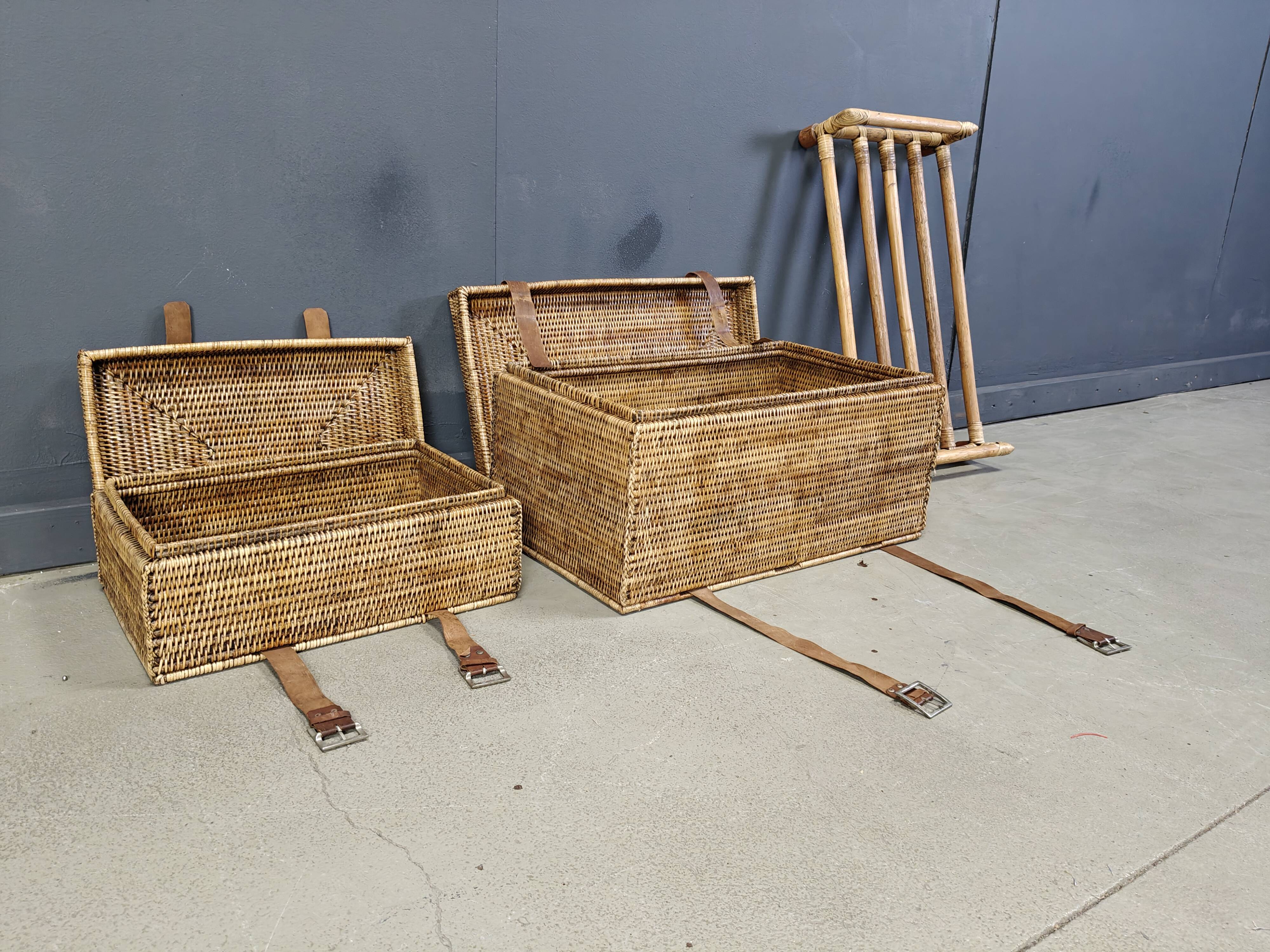 Vintage wicker trunks, set of 2 - 1970s