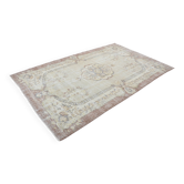 Tapis de sol antique noué à la main Oushak sku 3215
