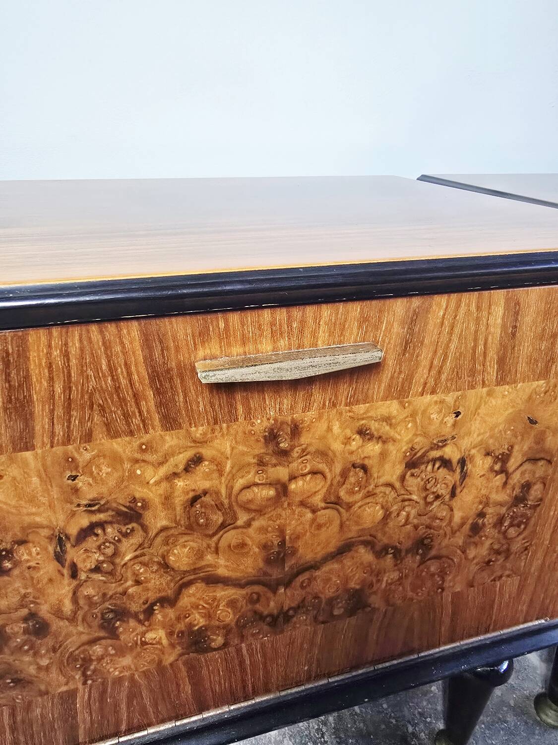 60s Burl Wood Nightstand 1 of 2