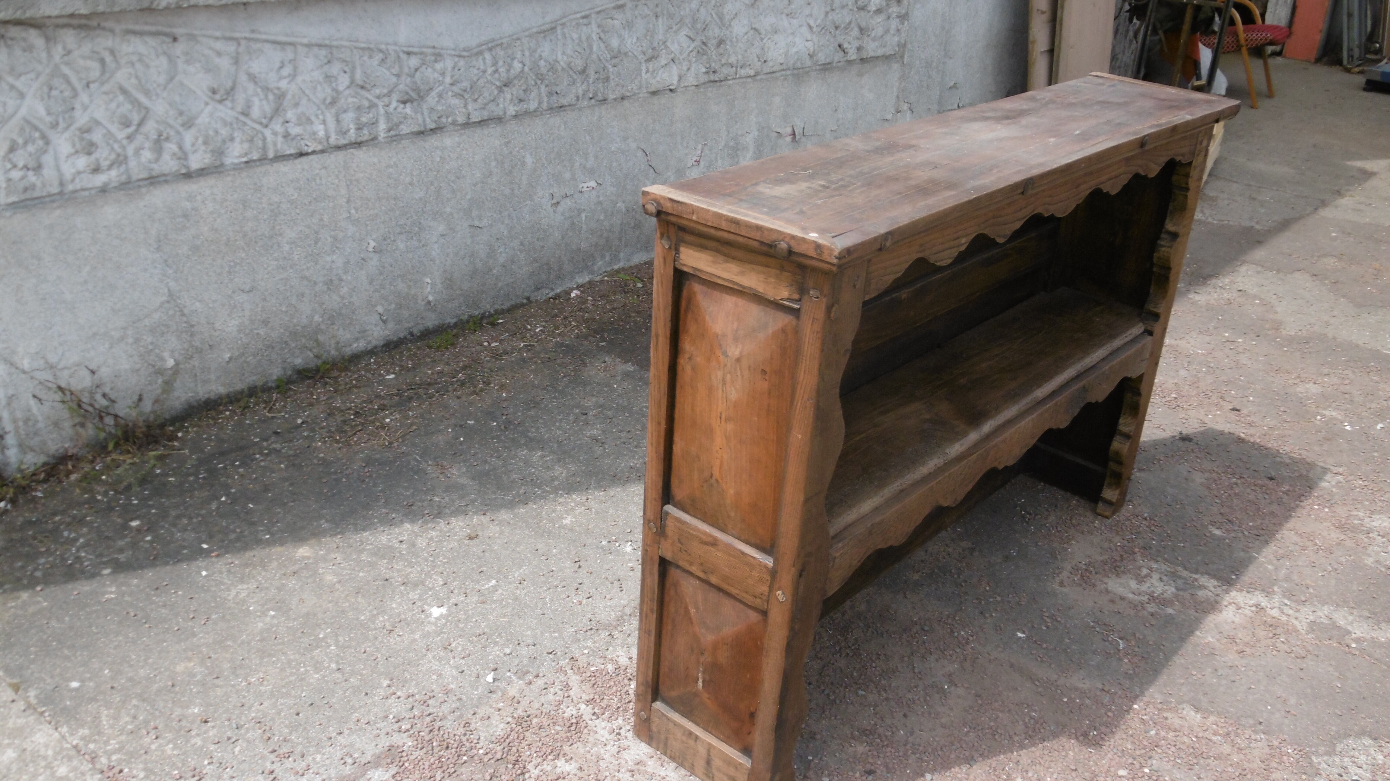 Top of solid wood rustic hutch
