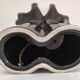 Black ceramic and opaline design hand lamp 90s
