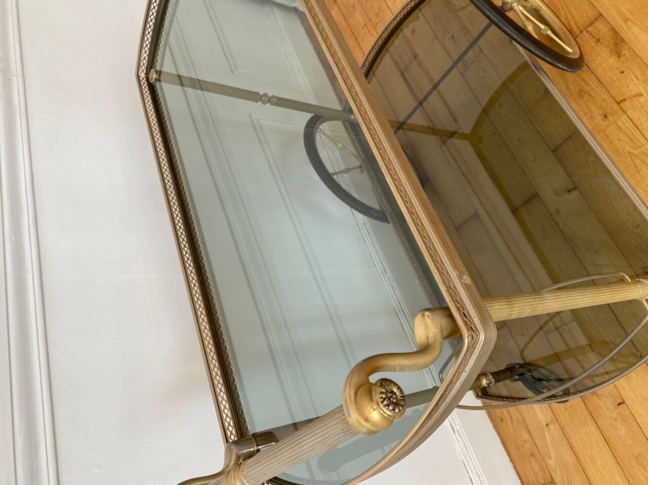 Rolling service gilded brass