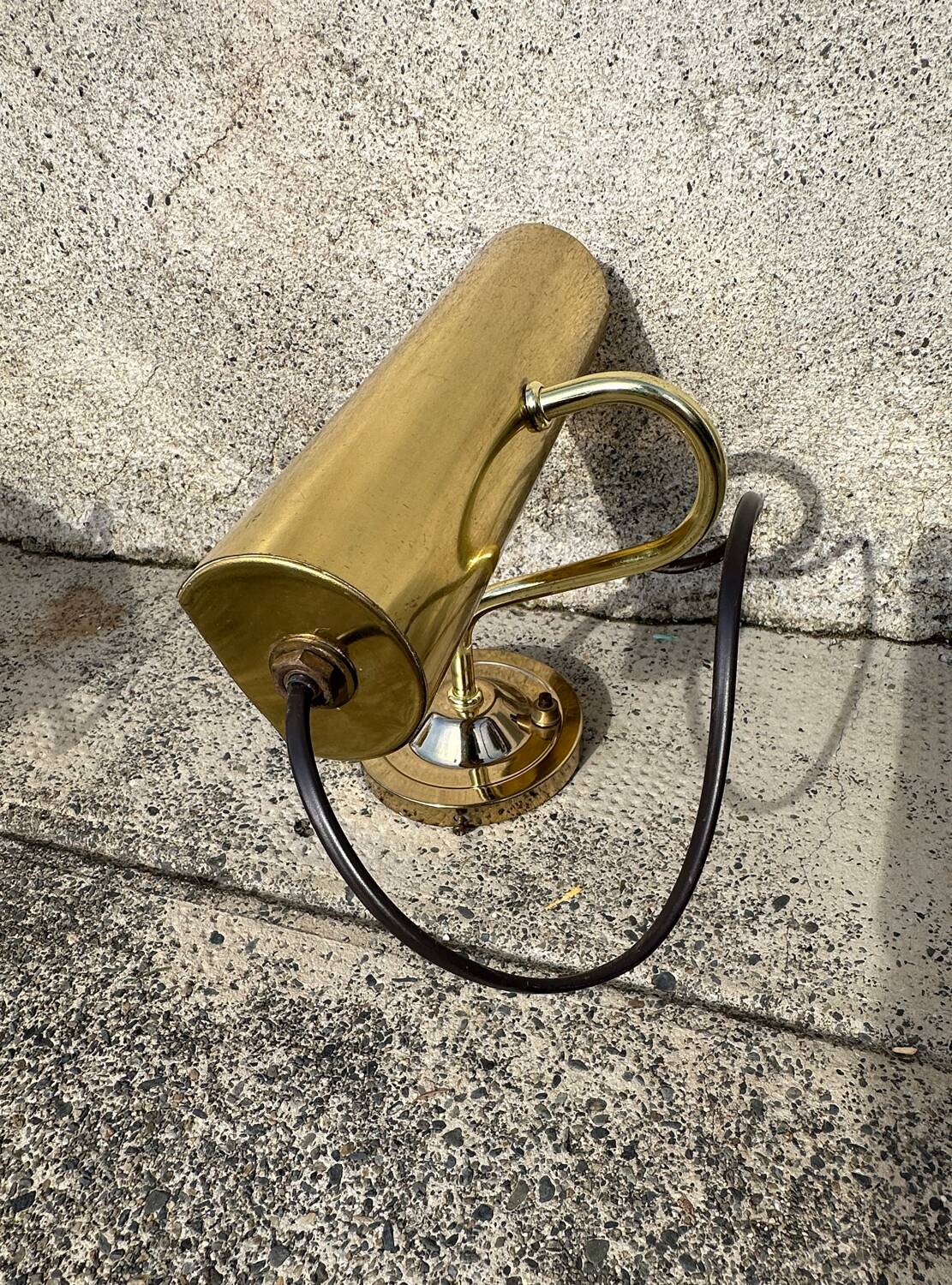 Pair of antique brass desk lamps, desk sconces.