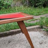 Old Scandinavian coffee table with vintage compass foot circa 1970