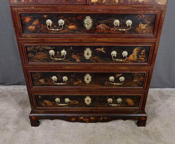 Cabinet chinois en bois laqué et bois peint – début XXème
