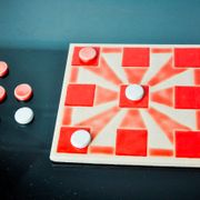 Tic-tac-toe game, enameled ceramic, Italy, 1980
