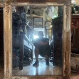 Golden rectangular mirror 19th around 1850