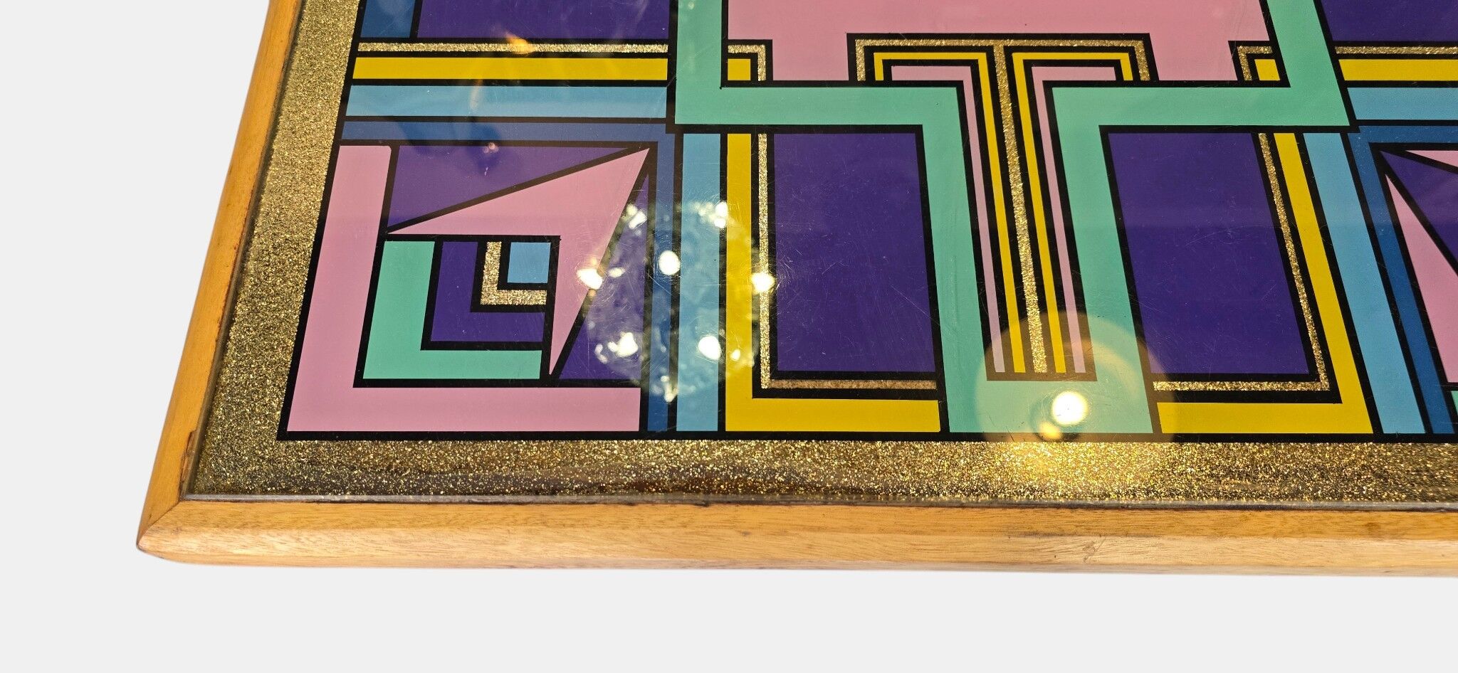 Vintage bistro table hand-painted by Bing, Cannes, 1990s.