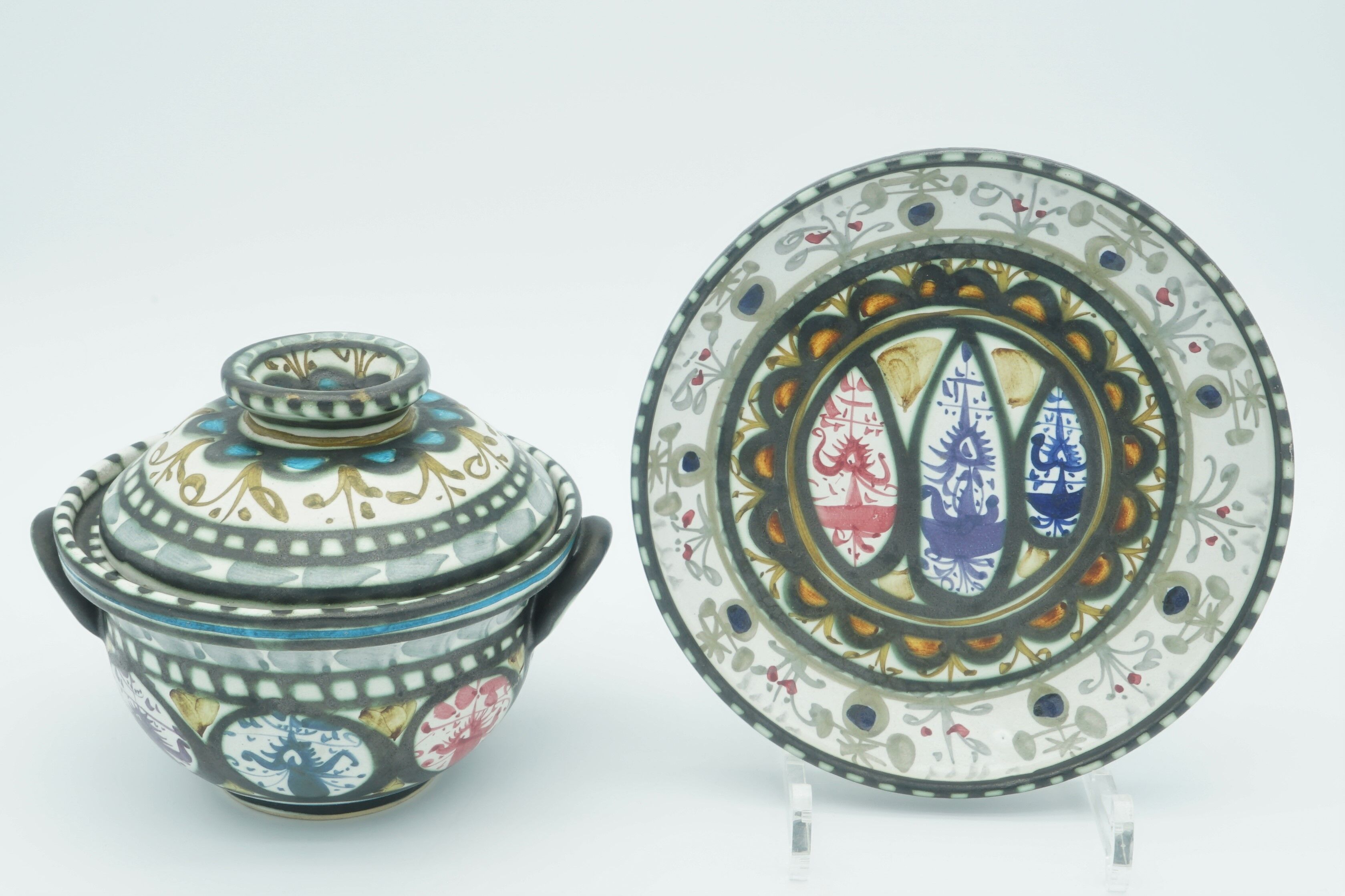 Quimper ceramics, Keraluc André Helguen dish and tureen