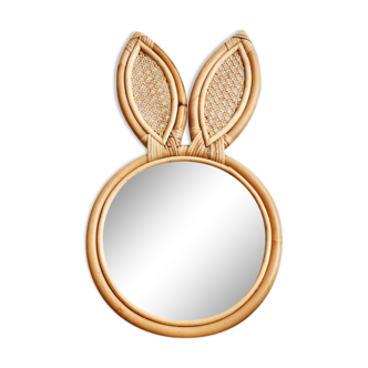 Rattan and canned mirror 53x30cm