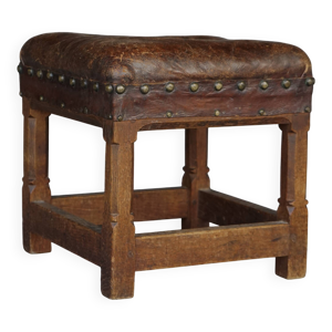 Petit tabouret en cuir