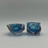 Pair of Artisanal Murano 'Sommerso' Glass Vases, 1960s