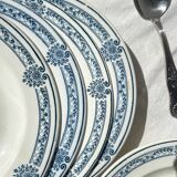 5 Deep plates in blue ironstone Salins, Arbois Ennege model