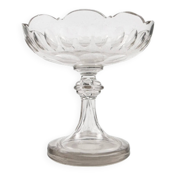 Biedermeier compote, transparent crystal, Czechia, 19th century