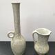 Pair Of Old Vase Ceramics Orange Orange 70s Vintage