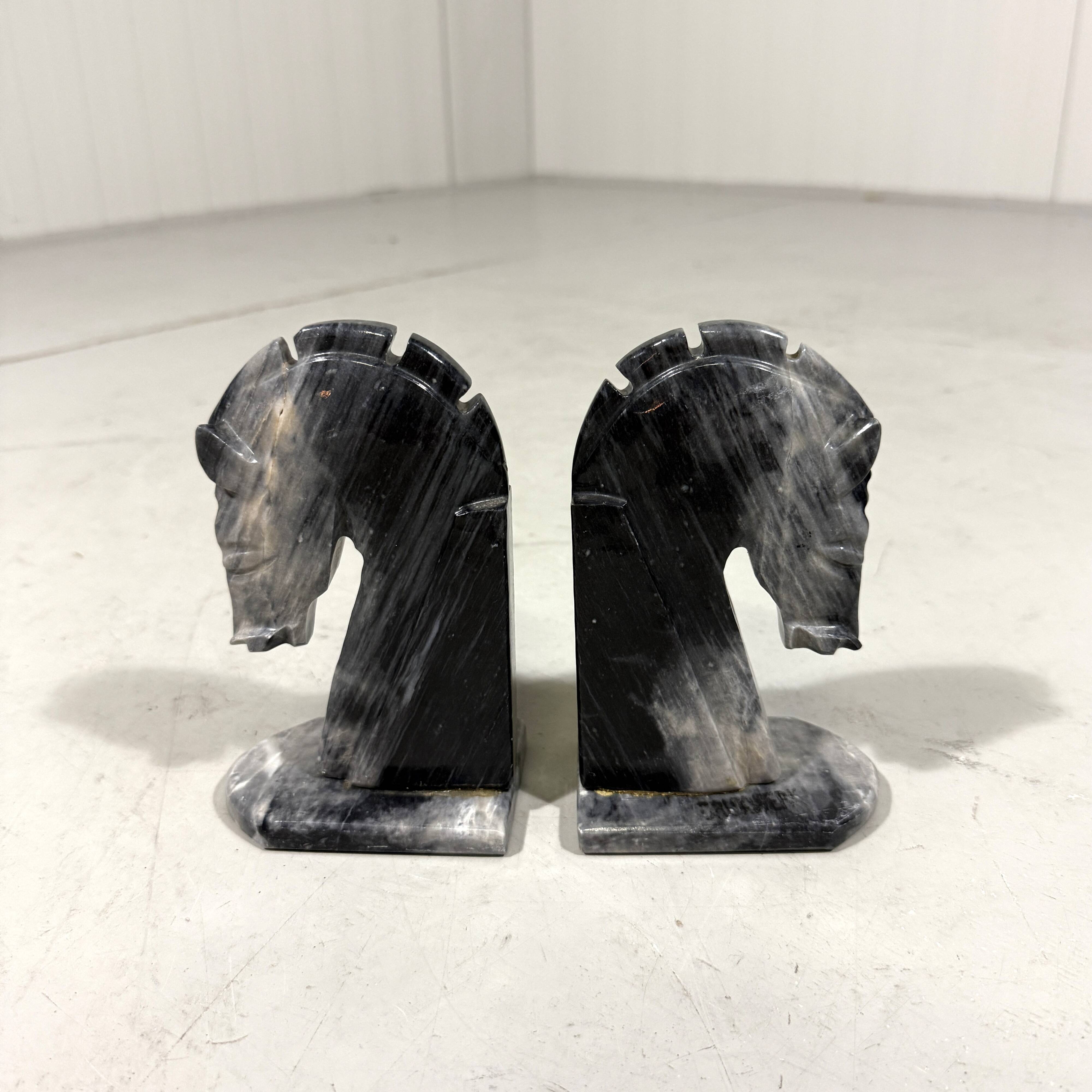 Marble bookends horse heads 1960’s