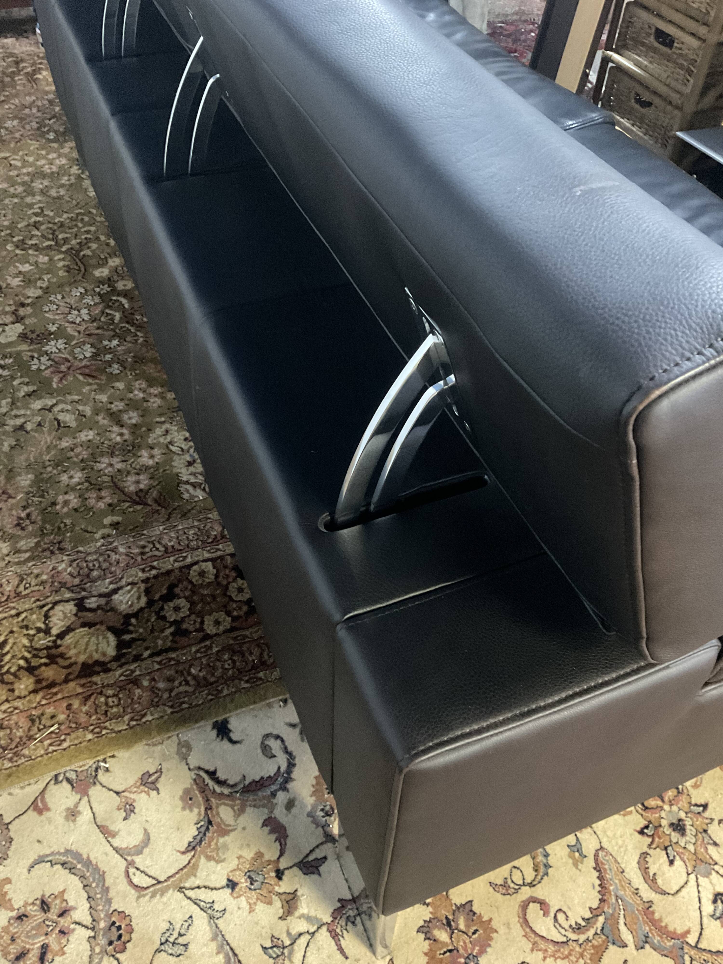 Jori designer sofa in brown leather 3 seats