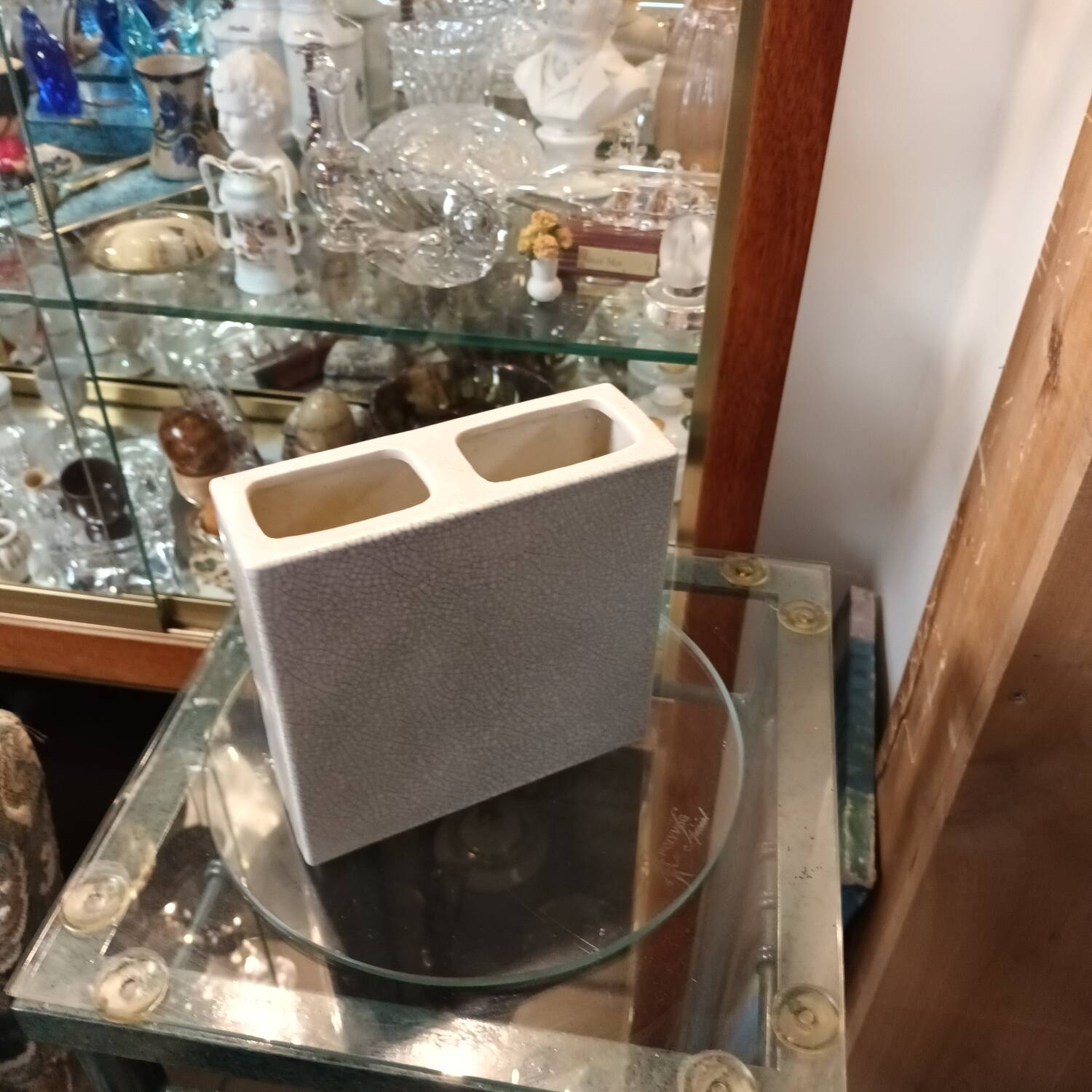 Vintage cracked ceramic vase