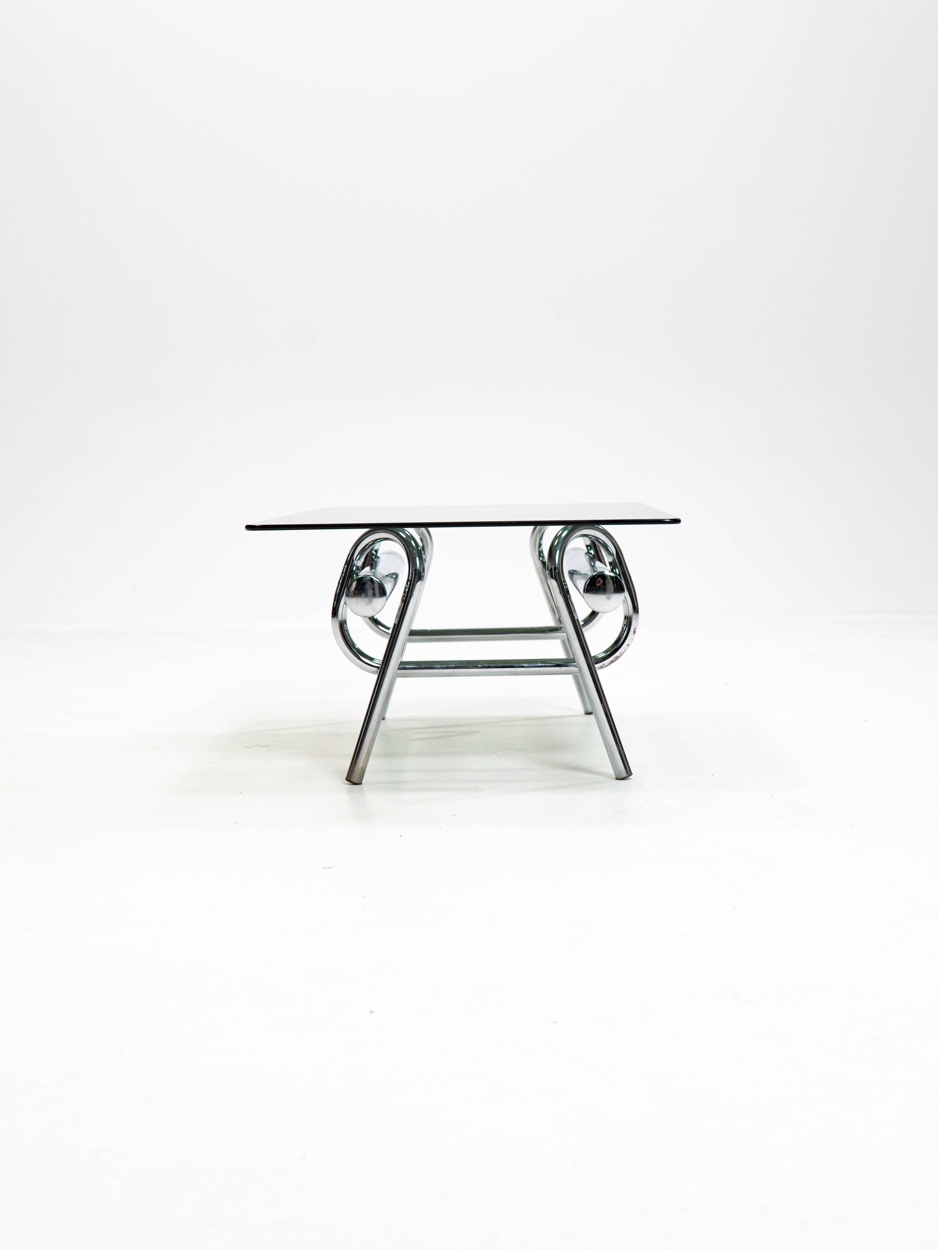 1970's sculptural chrome knot coffee table