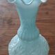 Fair Opaline Vase, Blue/Green, Decorated with Flowers and Foliage.