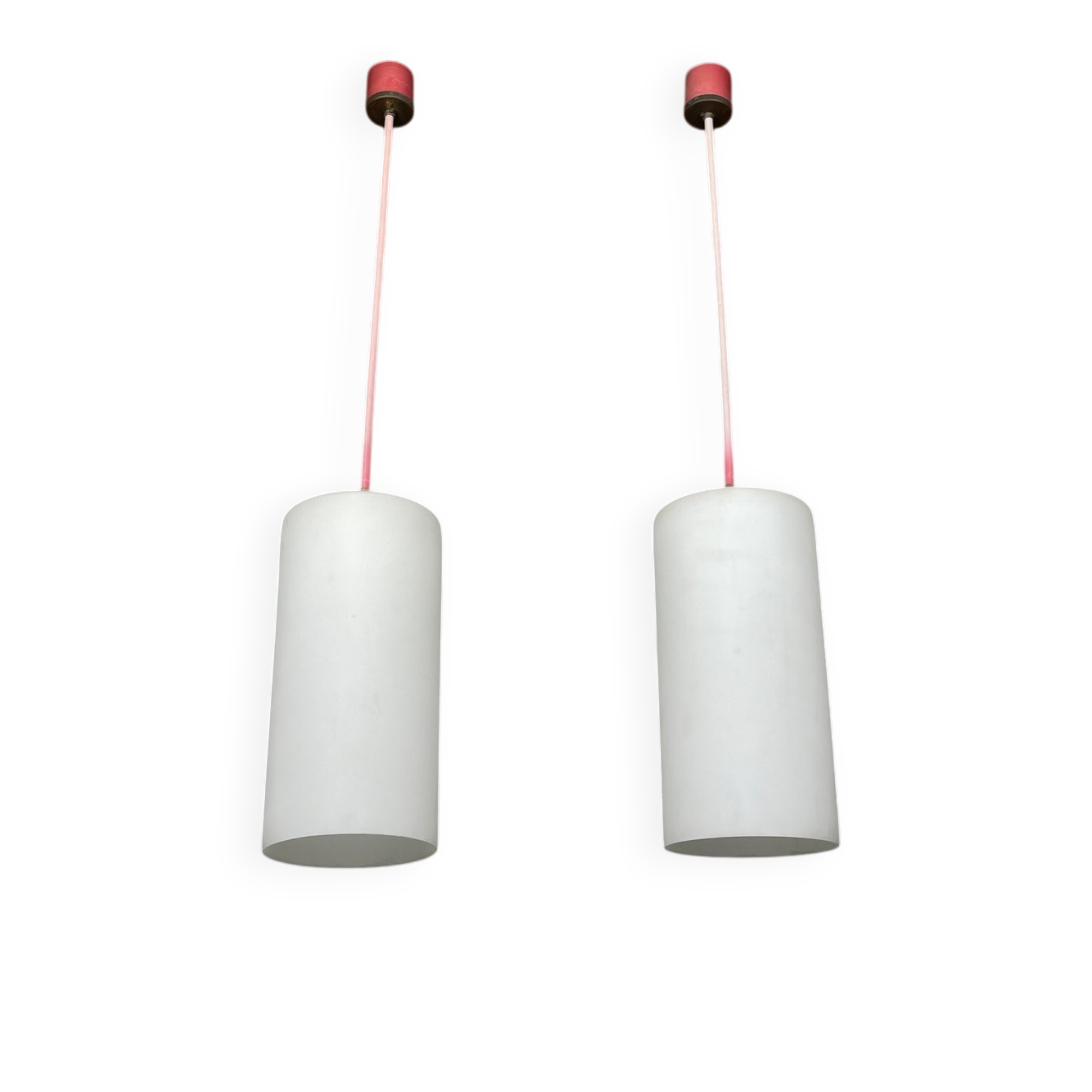 Italian opaline glass pendant light from the mid-century, 1960s, set of 2.