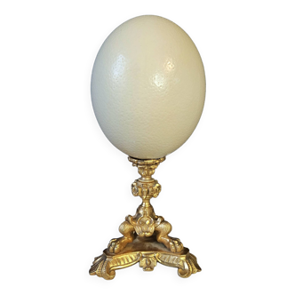 Ostrich Egg, Empire Bronze Base (19th century) H: 27 cm | PlaceOddity