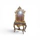 Mirror and console set in Louis XV style.