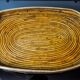 Rattan and brass tray, Italy, 1970
