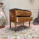 Louis XVI style commode in natural wood and marquetry, 19th century