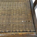 Art Deco oak armchair with webbing 1950s minimalist