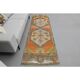 1970s Turkish hand-knotted wool cotton orange runner rug 85x273