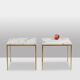 Pair of marble and gilt bronze end tables. 1970s.